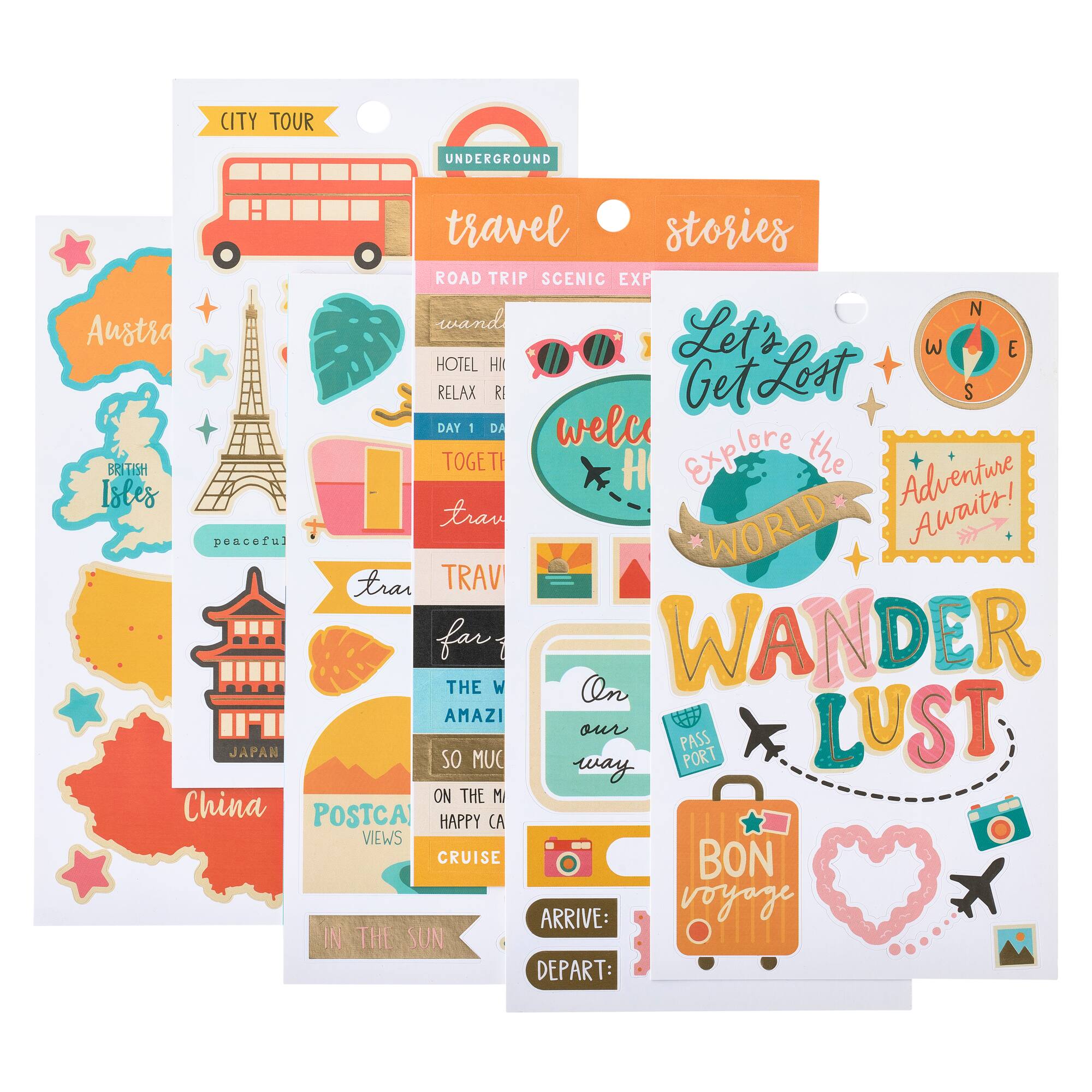 12 Pack: Wanderlust Stickers by Recollections™